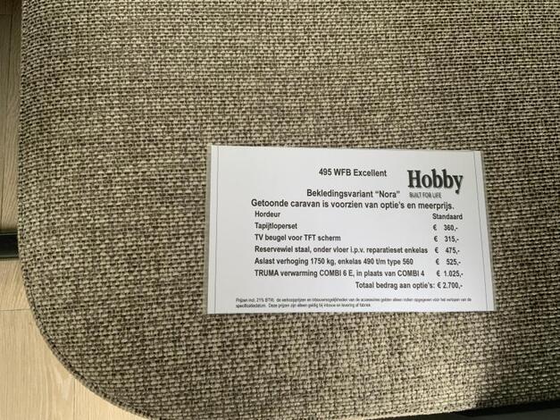 Hobby Excellent 495 WFB 2e paasdag open